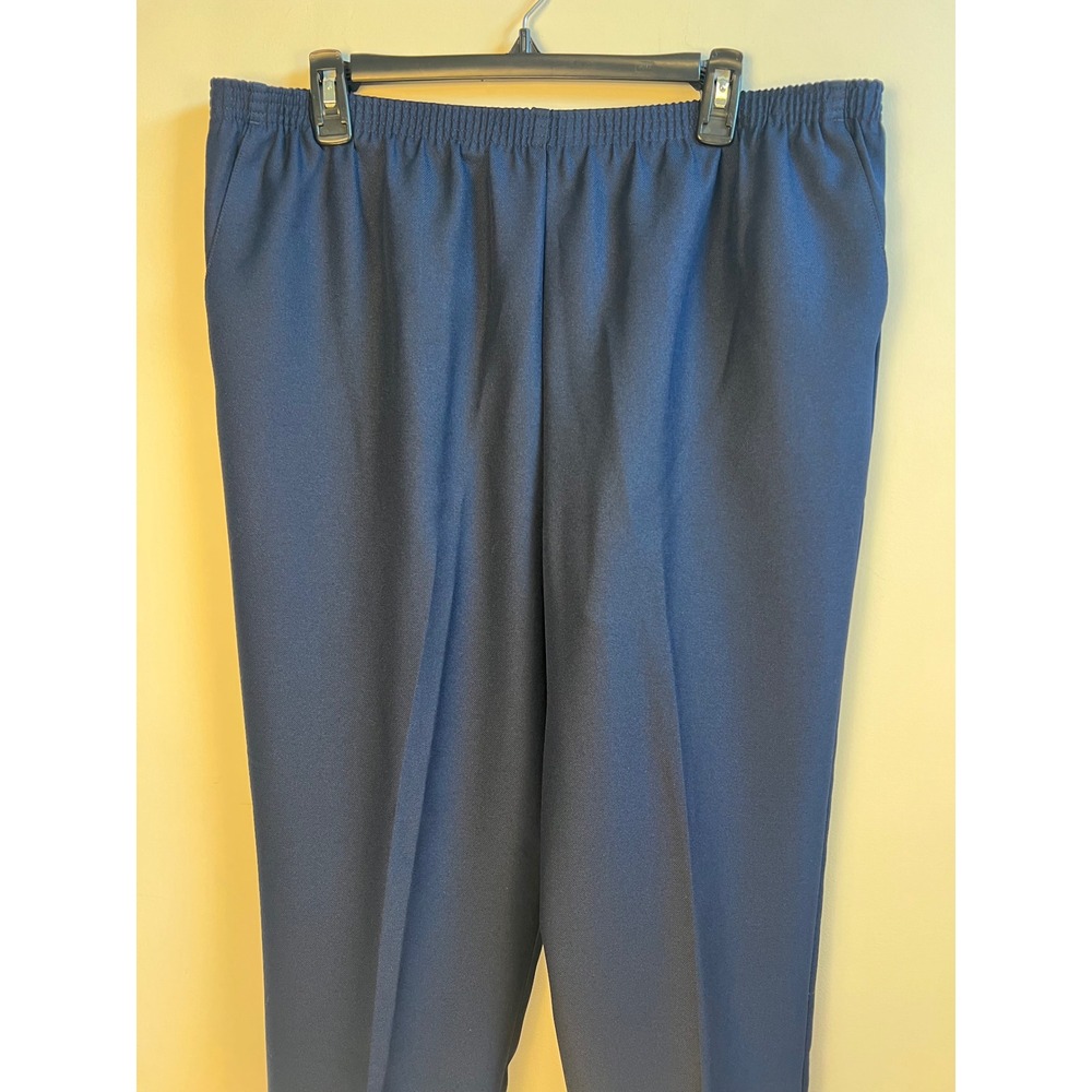 Alfred Dunner Classics Navy Blue Pull On Elastic Waist Pants Women's Size‎ 18 - Picture 2 of 10